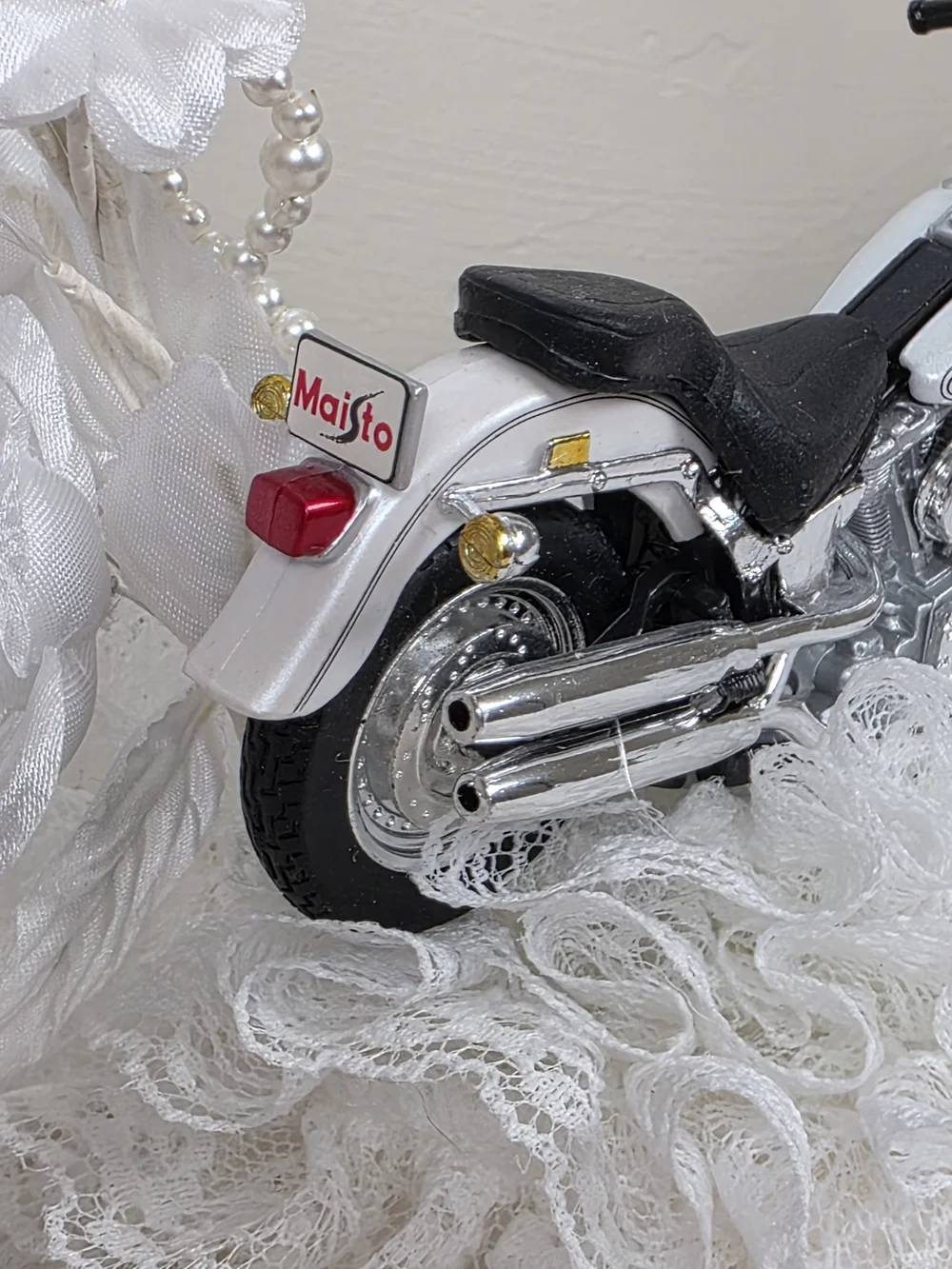 Vintage Harley Davidson Wedding Cake Topper Motorcycle Centerpiece